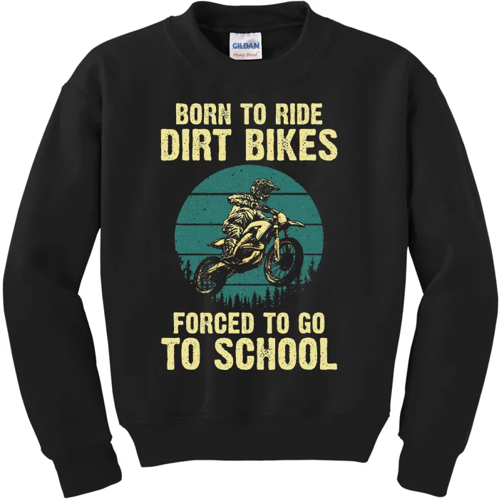 Cute Dirt Bike Art For Wo Motorcycle Dirtbike Racing Kids Sweatshirt