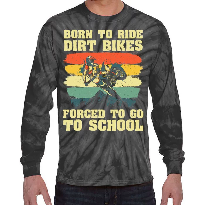 Cool Dirt Bike For Men Women Kids Motocross Dirt Bike Lover Tie-Dye Long Sleeve Shirt