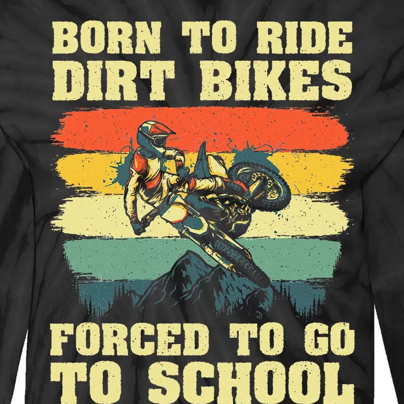 Cool Dirt Bike For Men Women Kids Motocross Dirt Bike Lover Tie-Dye Long Sleeve Shirt