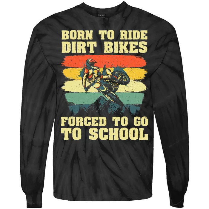 Cool Dirt Bike For Men Women Kids Motocross Dirt Bike Lover Tie-Dye Long Sleeve Shirt