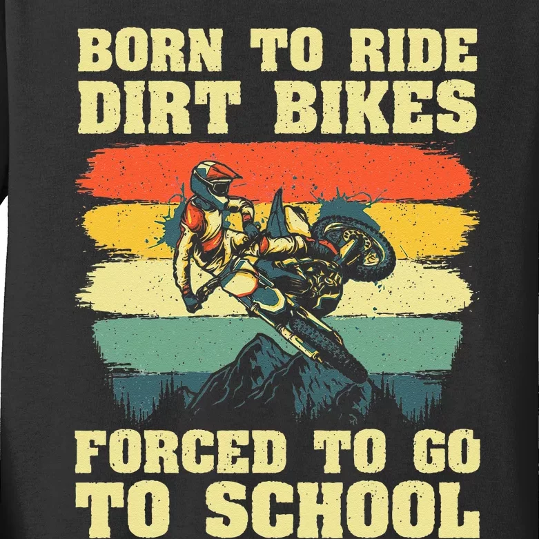 Cool Dirt Bike For Men Women Kids Motocross Dirt Bike Lover Kids Long Sleeve Shirt