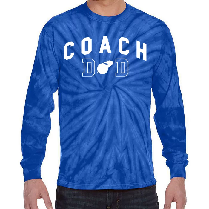 Coach Dad Baseball Player Gift Tie-Dye Long Sleeve Shirt