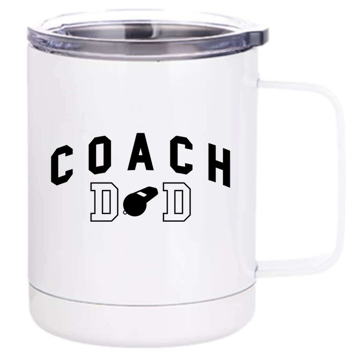 Coach Dad Baseball Player Gift Front & Back 12oz Stainless Steel Tumbler Cup