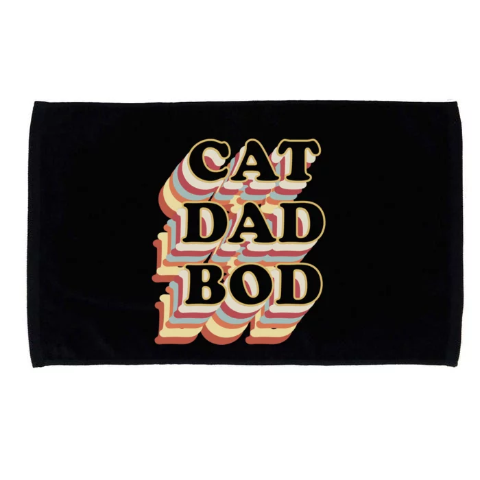 Cat Dad Bod Vintage Gym Funny Gift For Cat Dads Cool Gift Microfiber Hand Towel