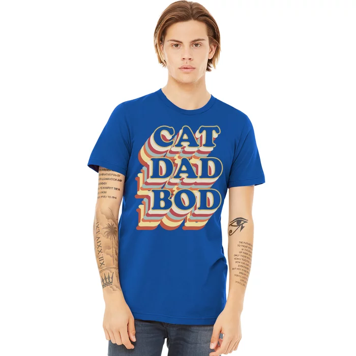 Cat Dad Bod Vintage Gym Funny Gift For Cat Dads Cool Gift Premium T-Shirt