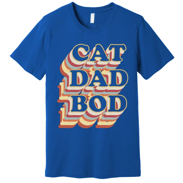 Cat Dad Bod Vintage Gym Funny Gift For Cat Dads Cool Gift Premium T-Shirt