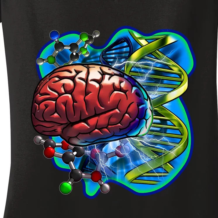 Cool DNA Brain Women's V-Neck T-Shirt