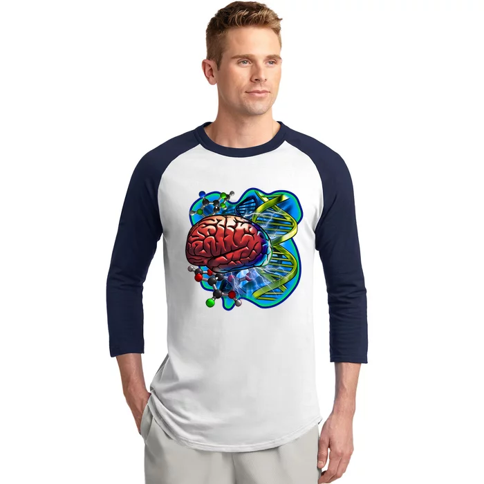 Cool DNA Brain Baseball Sleeve Shirt