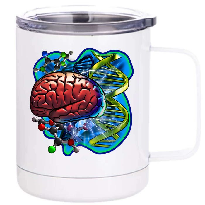 Cool DNA Brain Front & Back 12oz Stainless Steel Tumbler Cup