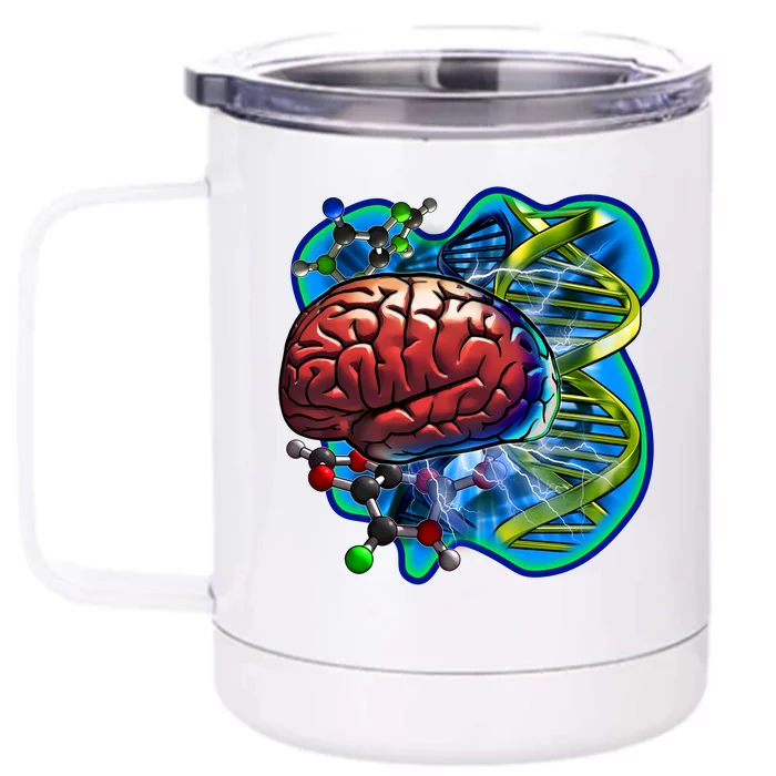 Cool DNA Brain Front & Back 12oz Stainless Steel Tumbler Cup