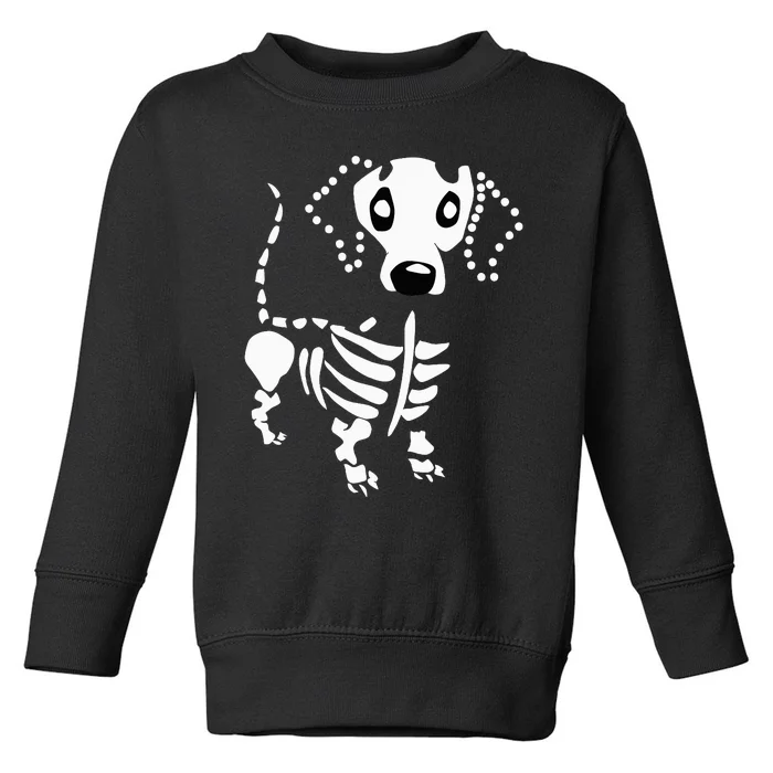 Cute Dachshund Bone Skeleton Dachshund Wiener Dog Toddler Sweatshirt