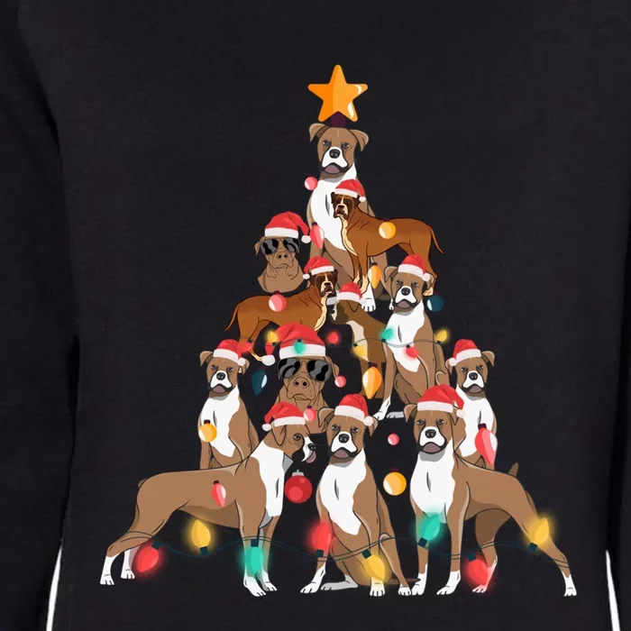 Christmas Dog Boxer Tree Holiday Funny Gift Dog Lover Funny Xmas Cute Gift Womens California Wash Sweatshirt