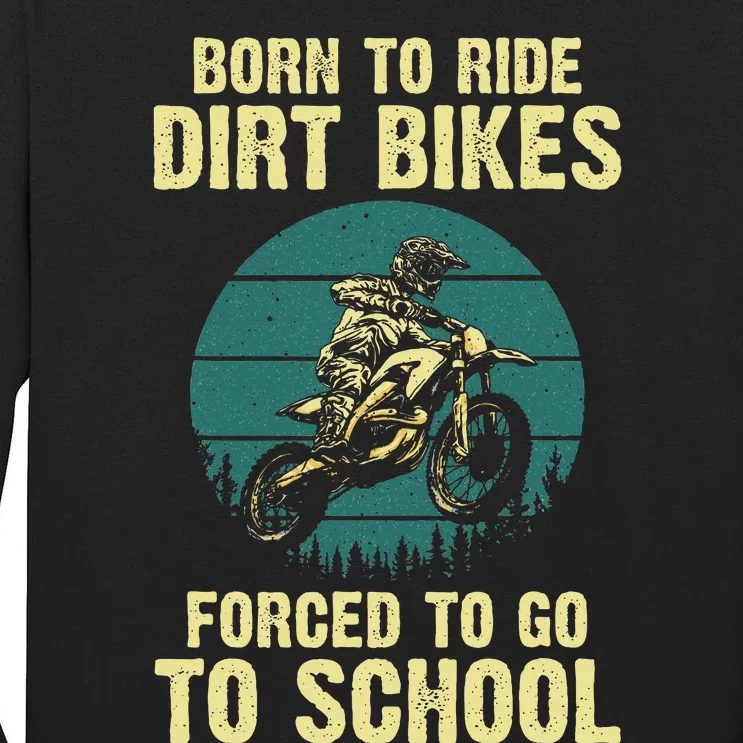 Cute Dirt Bike Art Motorcycle Dirtbike Racing Tall Long Sleeve T-Shirt