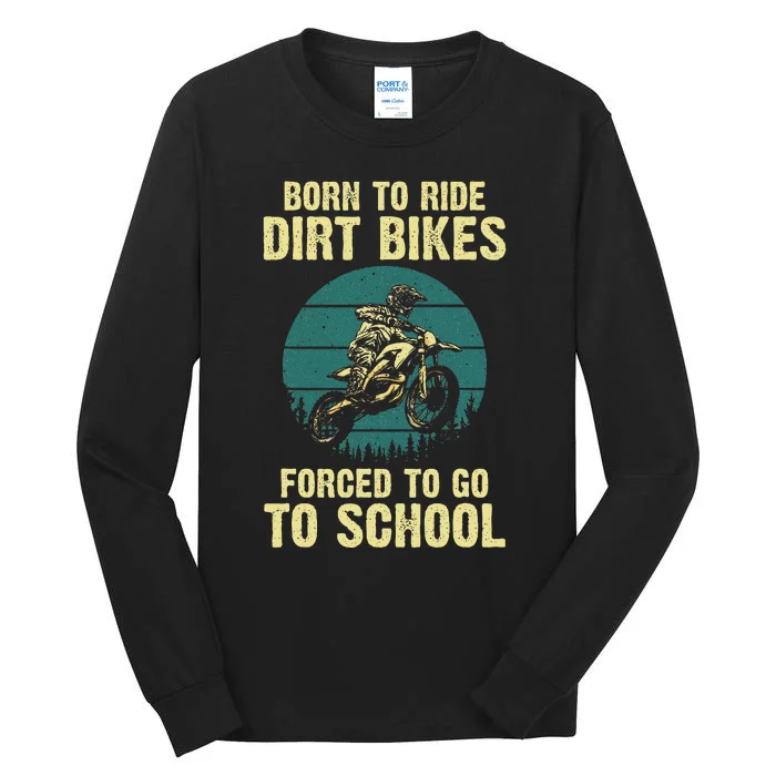 Cute Dirt Bike Art Motorcycle Dirtbike Racing Tall Long Sleeve T-Shirt