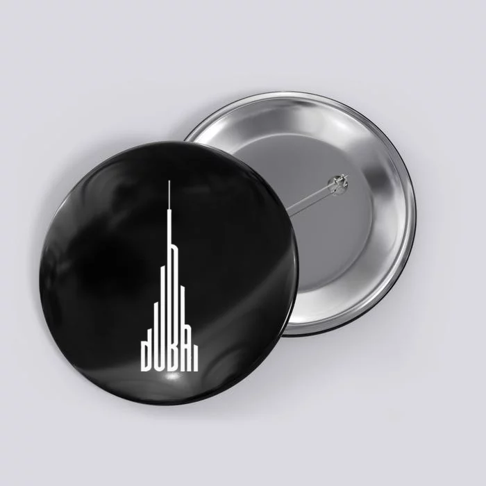 Cool Dubai Burj Khalifa Skyscraper Vintage Royalty Dubai UAE Button