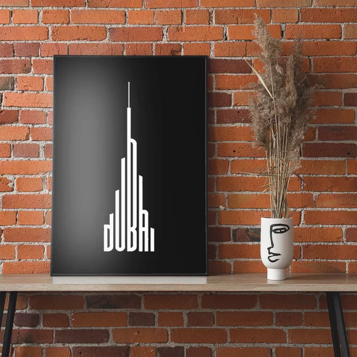 Cool Dubai Burj Khalifa Skyscraper Vintage Royalty Dubai UAE Poster