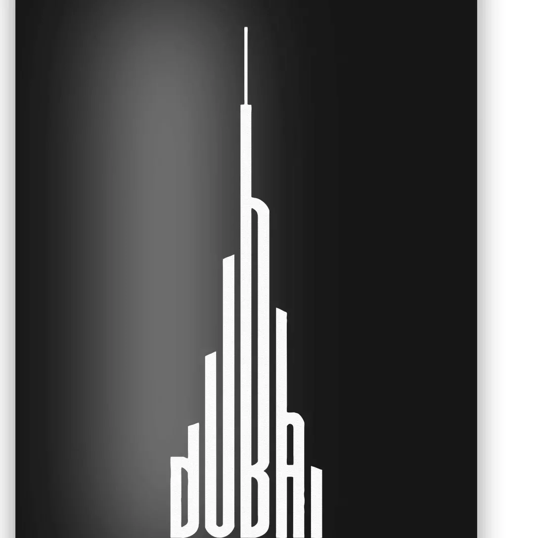 Cool Dubai Burj Khalifa Skyscraper Vintage Royalty Dubai UAE Poster