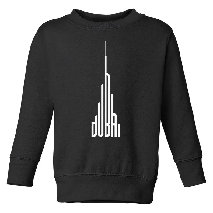 Cool Dubai Burj Khalifa Skyscraper Vintage Royalty Dubai UAE Toddler Sweatshirt