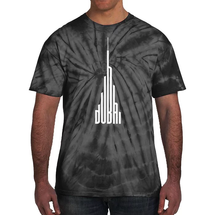 Cool Dubai Burj Khalifa Skyscraper Vintage Royalty Dubai UAE Tie-Dye T-Shirt