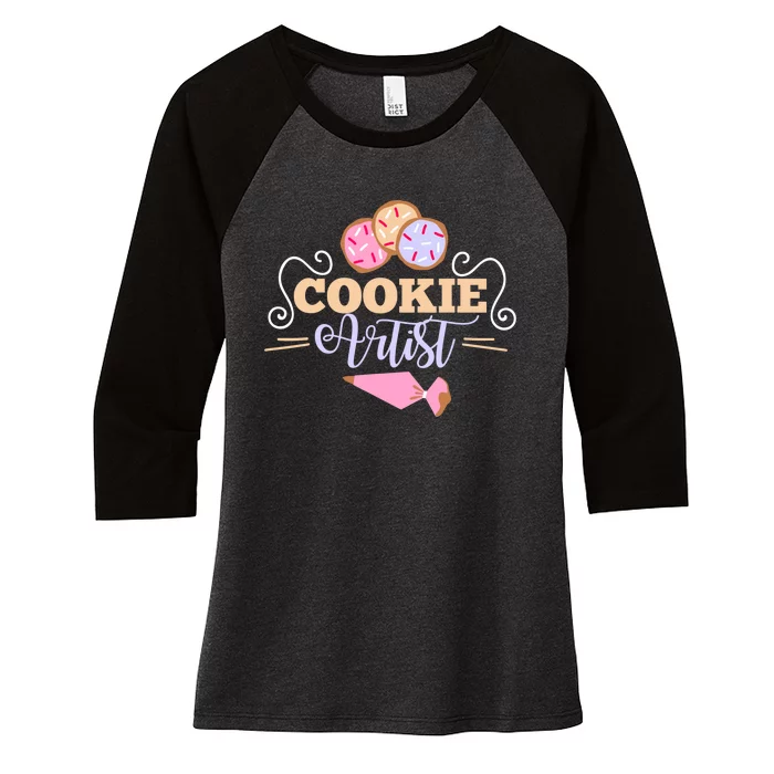 Cookie Decorator Baker Design For Cookie Cutter Fans Women's Tri-Blend 3/4-Sleeve Raglan Shirt