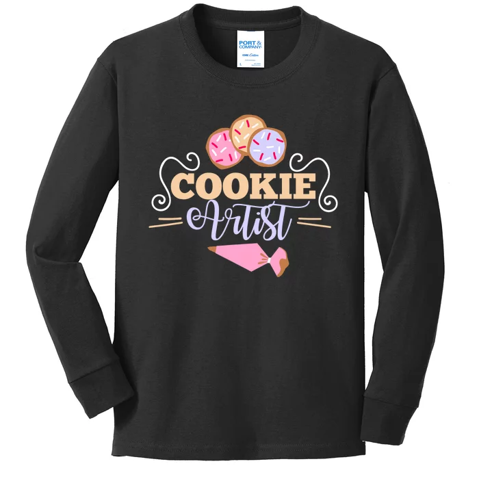 Cookie Decorator Baker Design For Cookie Cutter Fans Kids Long Sleeve Shirt