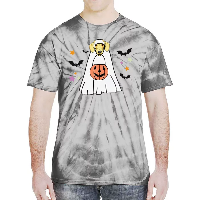 Cream Dachshund Boo Ghost Dog Lover Halloween Tie-Dye T-Shirt