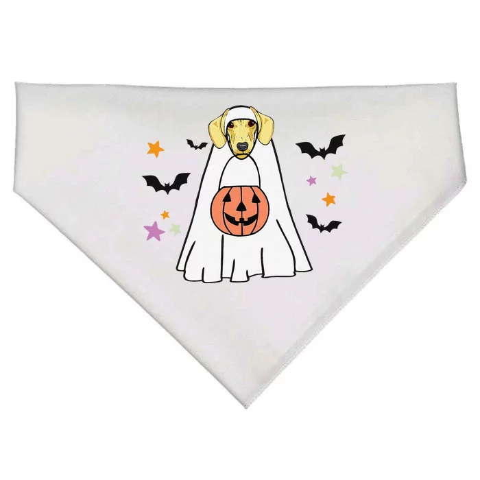 Cream Dachshund Boo Ghost Dog Lover Halloween USA-Made Doggie Bandana