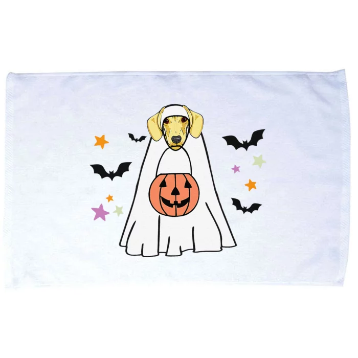 Cream Dachshund Boo Ghost Dog Lover Halloween Microfiber Hand Towel