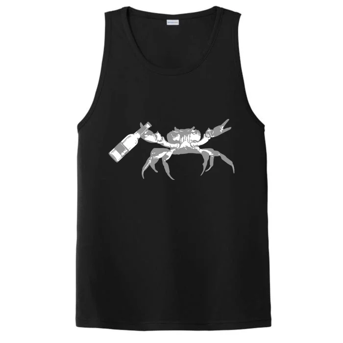 Crab Drinking Beer Performance Tank