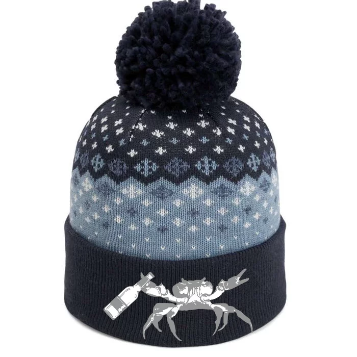 Crab Drinking Beer The Baniff Cuffed Pom Beanie