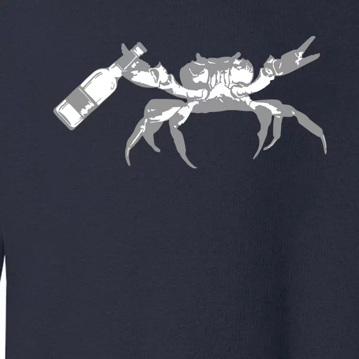 Crab Drinking Beer Toddler Sweatshirt