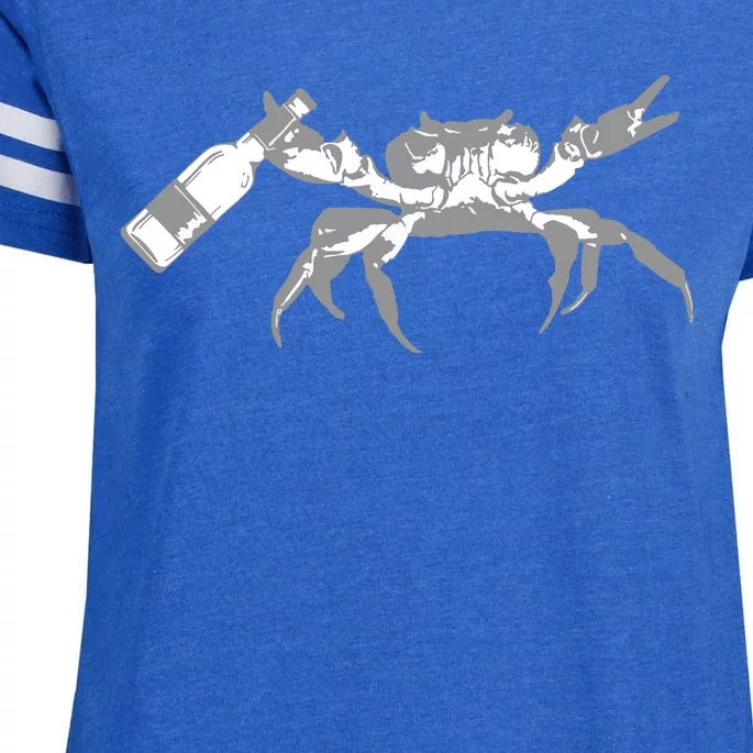 Crab Drinking Beer Enza Ladies Jersey Football T-Shirt