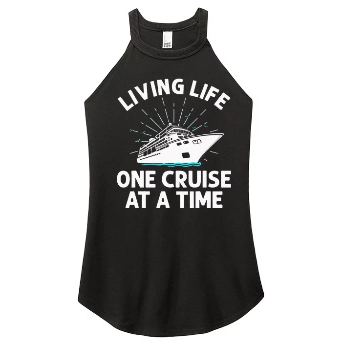 Cruising Designs Cruise Ship Funny Cruising Lovers Women’s Perfect Tri Rocker Tank