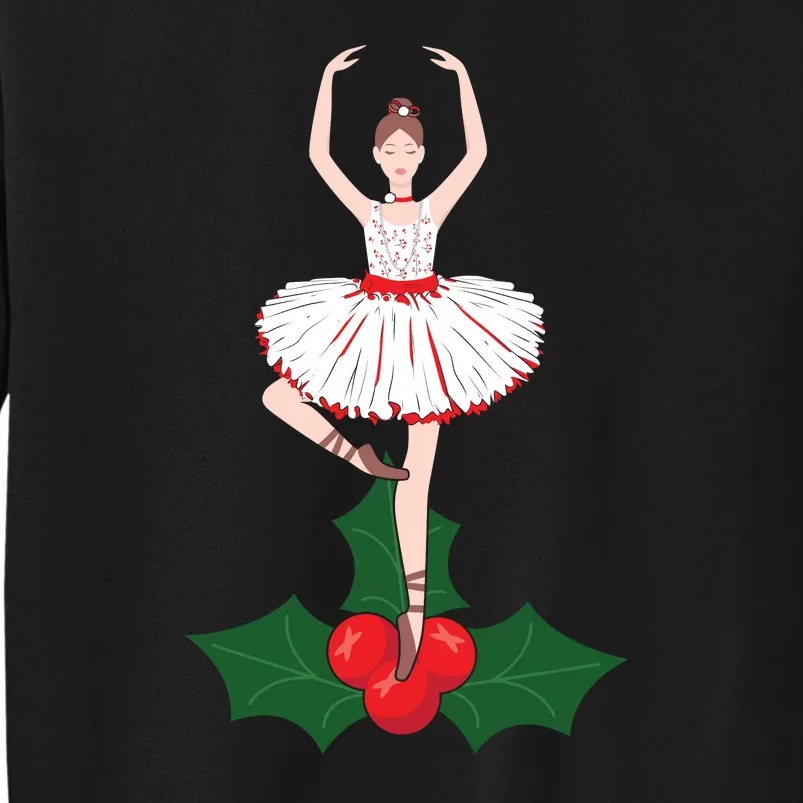 Cute Dance Christmas Ballerina Girls Ballet Dancer Tall Sweatshirt