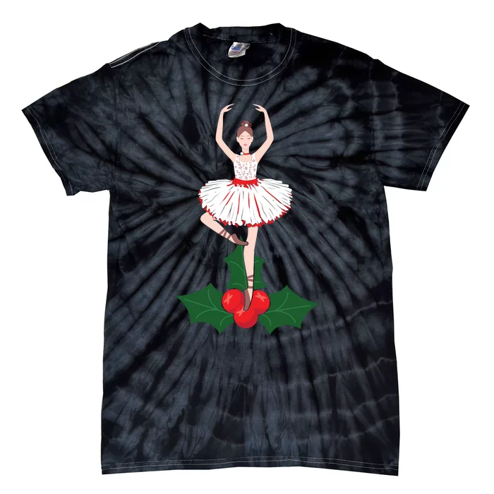 Cute Dance Christmas Ballerina Girls Ballet Dancer Tie-Dye T-Shirt