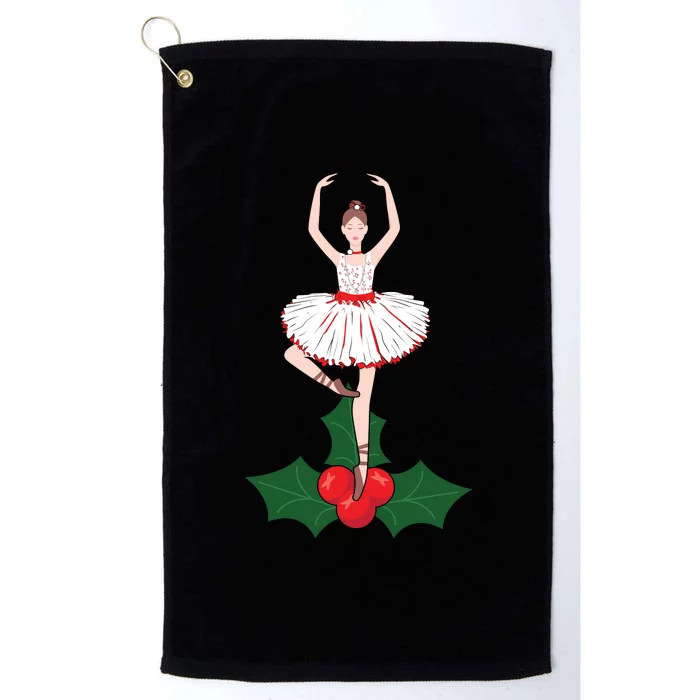 Cute Dance Christmas Ballerina Girls Ballet Dancer Platinum Collection Golf Towel