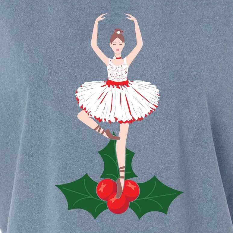 Cute Dance Christmas Ballerina Girls Ballet Dancer Garment-Dyed Women's Muscle Tee