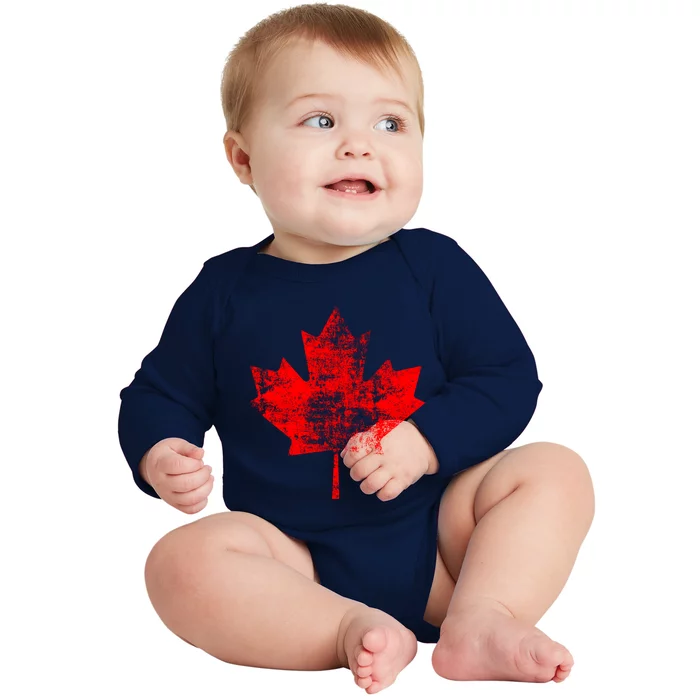 Canada Day Canadian Maple Leaf Gift Canada Pride Baby Long Sleeve Bodysuit