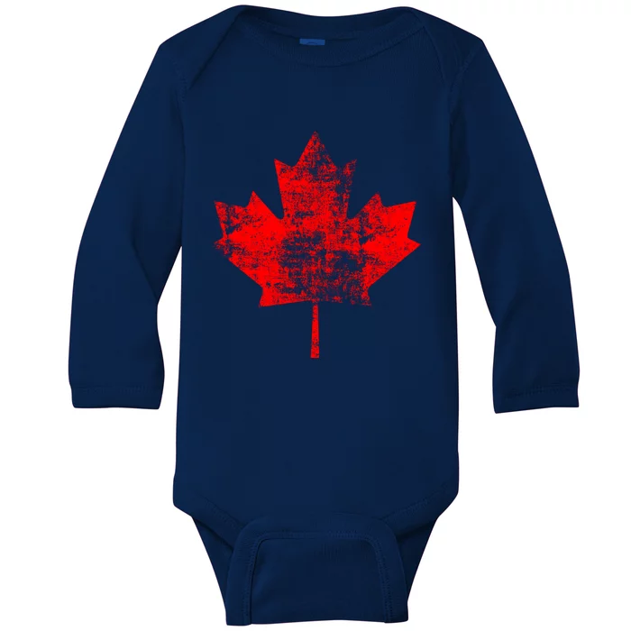 Canada Day Canadian Maple Leaf Gift Canada Pride Baby Long Sleeve Bodysuit