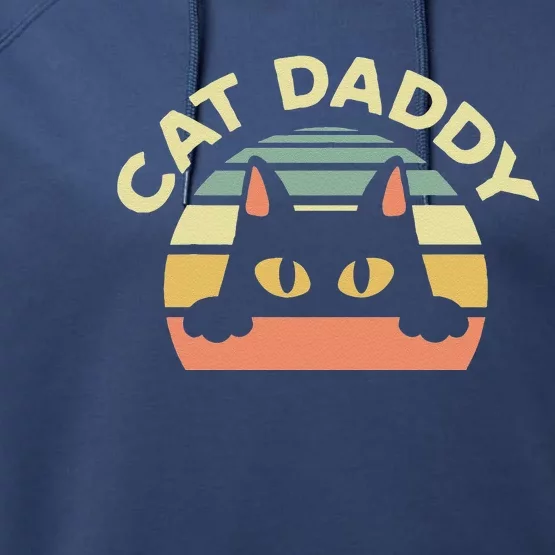 Cat Daddy Cat Enthusiast Feline Lover Father Animal Performance Fleece Hoodie