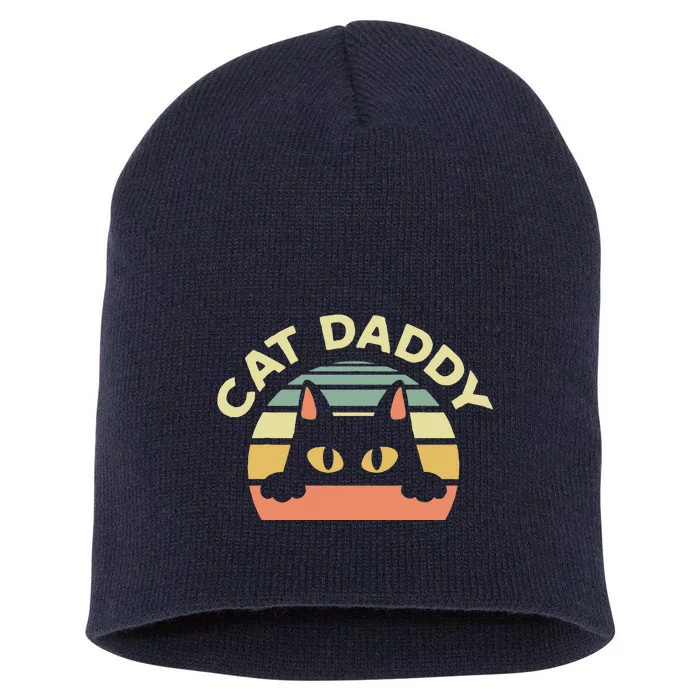 Cat Daddy Cat Enthusiast Feline Lover Father Animal Short Acrylic Beanie