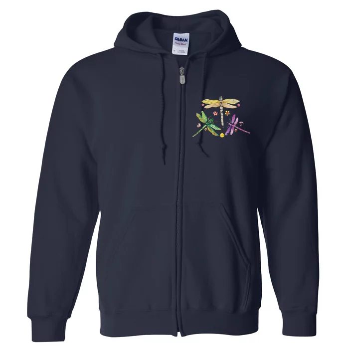 Colorful Dragonflies Full Zip Hoodie