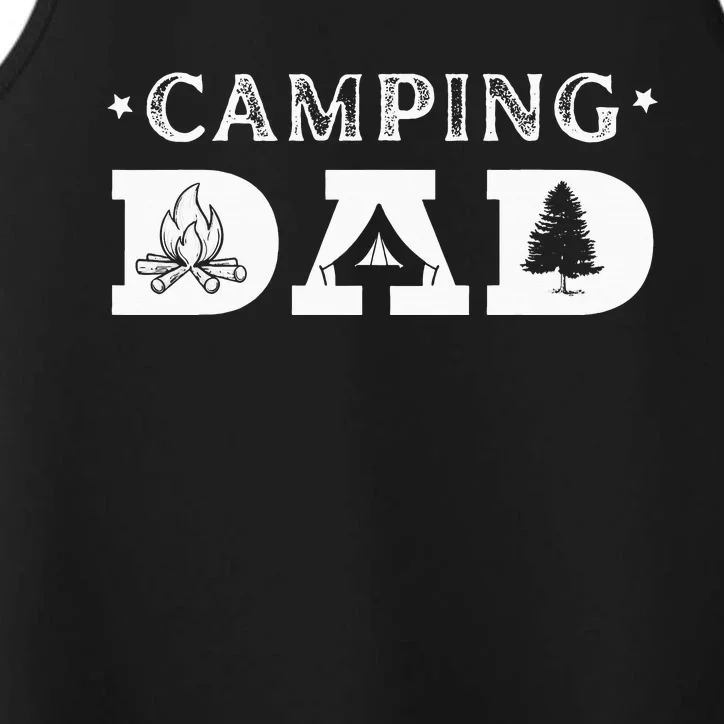 Camping Dad Campfire Outdoor Camper Awesome Papa Fathers Day Performance Tank