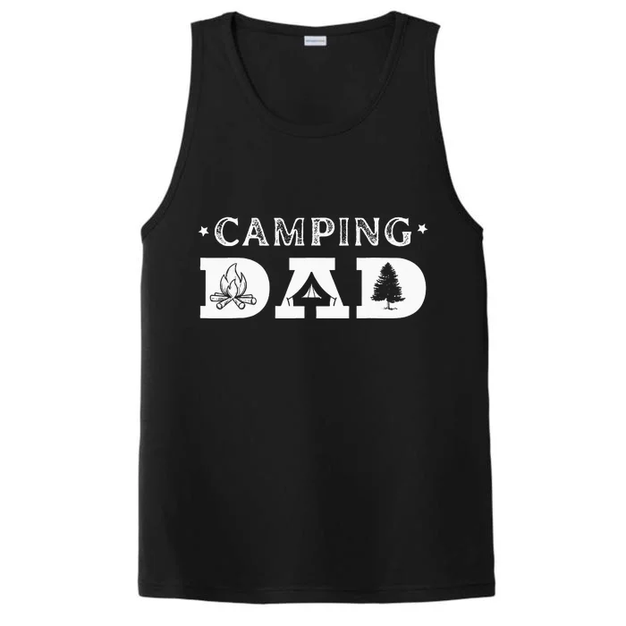 Camping Dad Campfire Outdoor Camper Awesome Papa Fathers Day Performance Tank