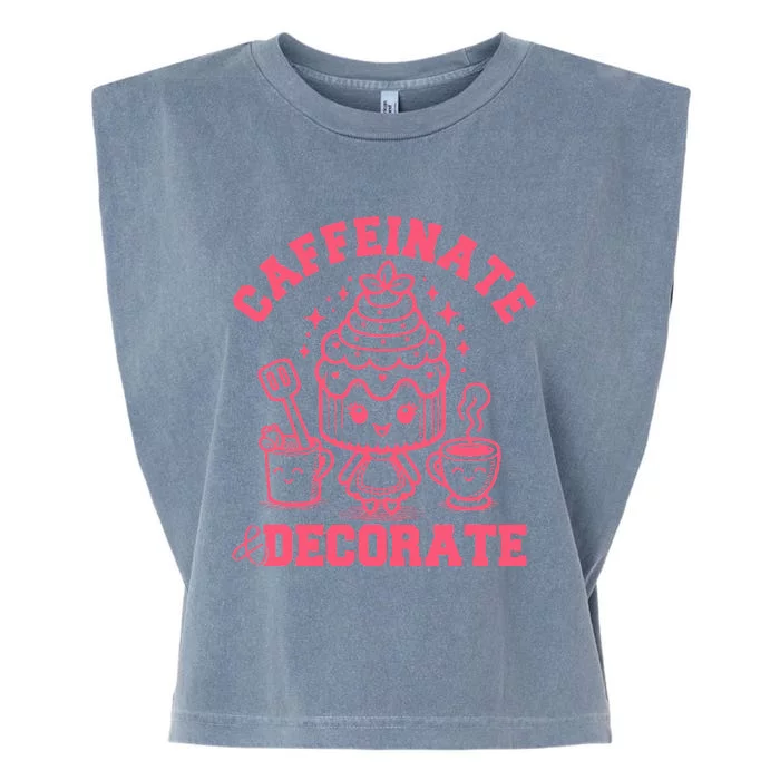 Caffeinate Decorate Garment-Dyed Women's Muscle Tee