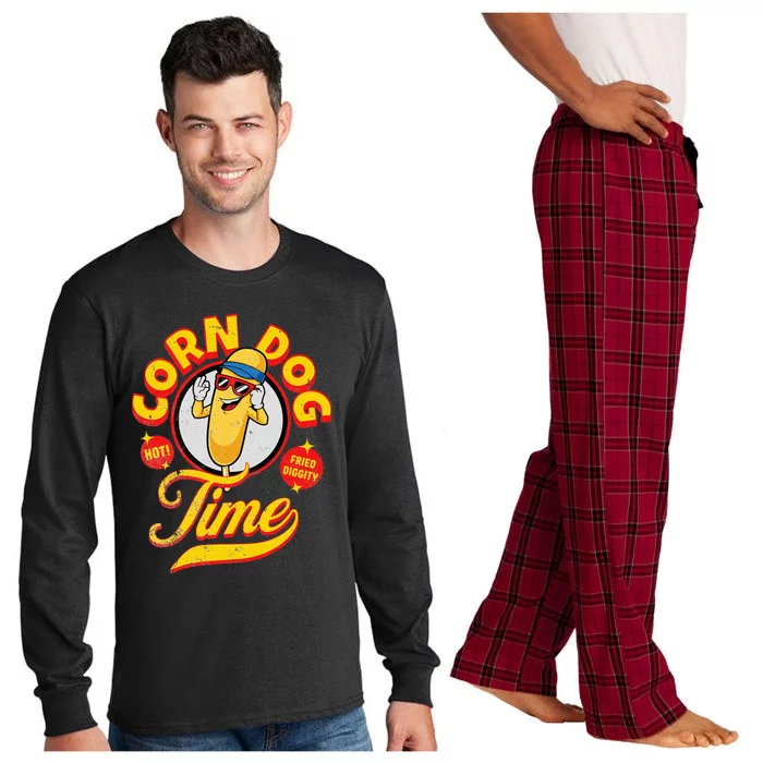 Corn Dog Carnival Food Fried Corndog Lover Long Sleeve Pajama Set