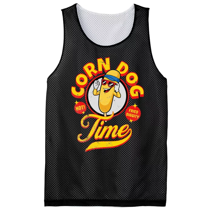 Corn Dog Carnival Food Fried Corndog Lover Mesh Reversible Basketball Jersey Tank