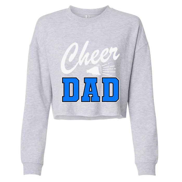 Cheer Dad Cheerleading Team Squad Cheerleader Fathers Day Cropped Pullover Crew