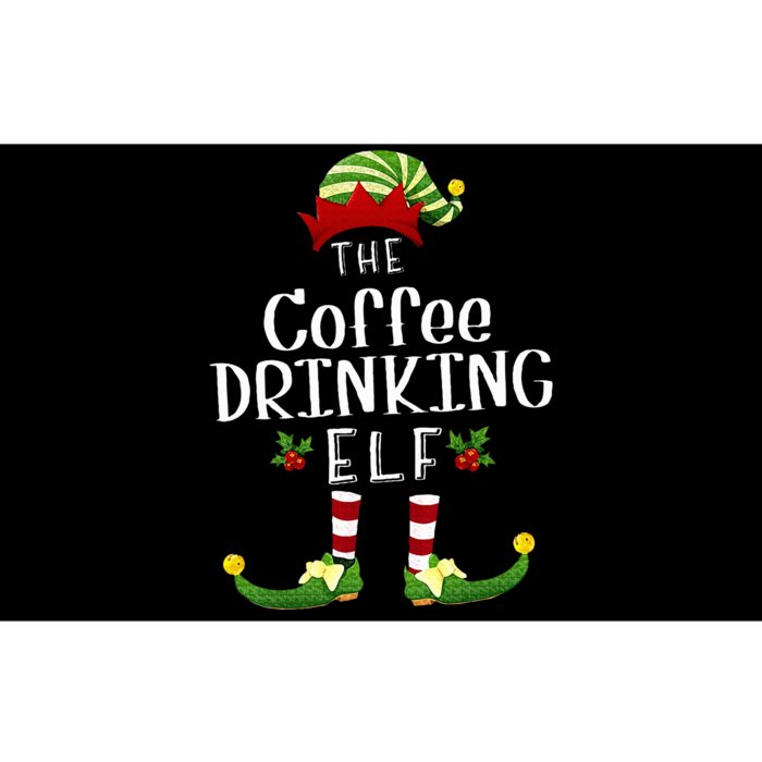 Coffee Drinking Christmas Elf Matching Pajama XMas Party Bumper Sticker