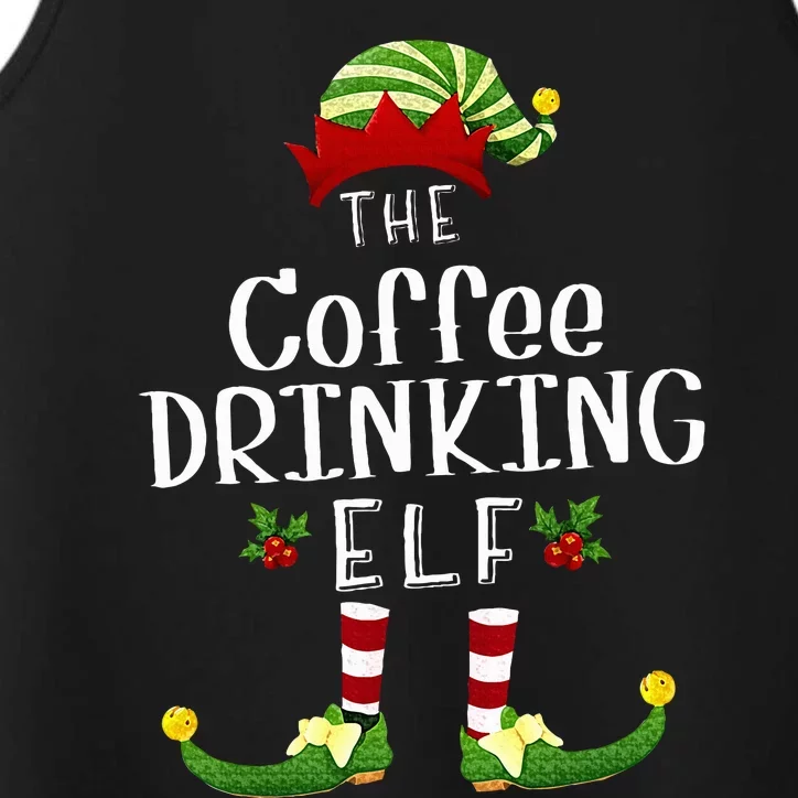 Coffee Drinking Christmas Elf Matching Pajama XMas Party Performance Tank